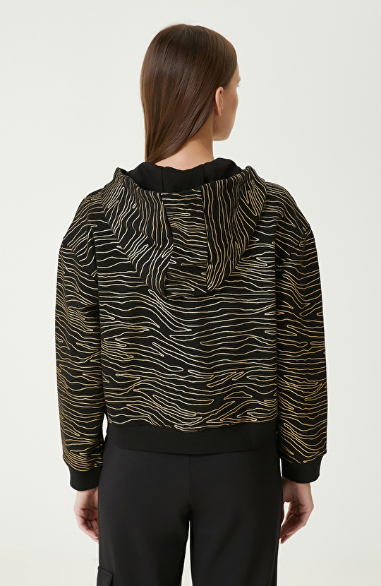 Siyah Kahve Desenli Sweatshirt