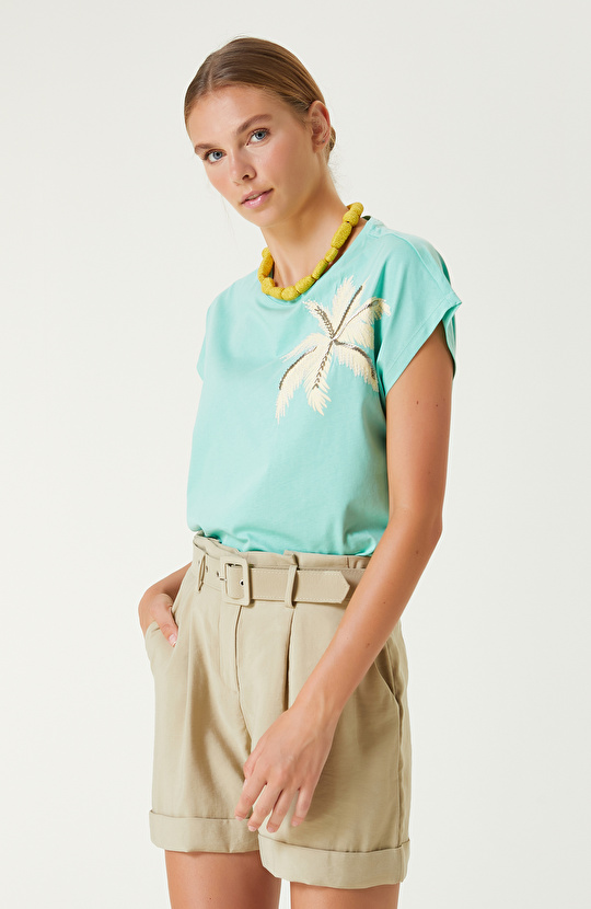 Mint Desenli T-shirt