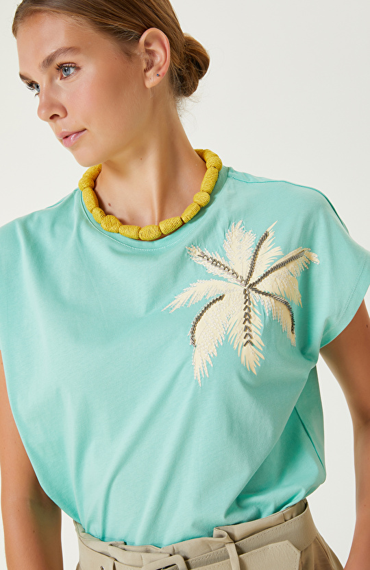 Mint Desenli T-shirt