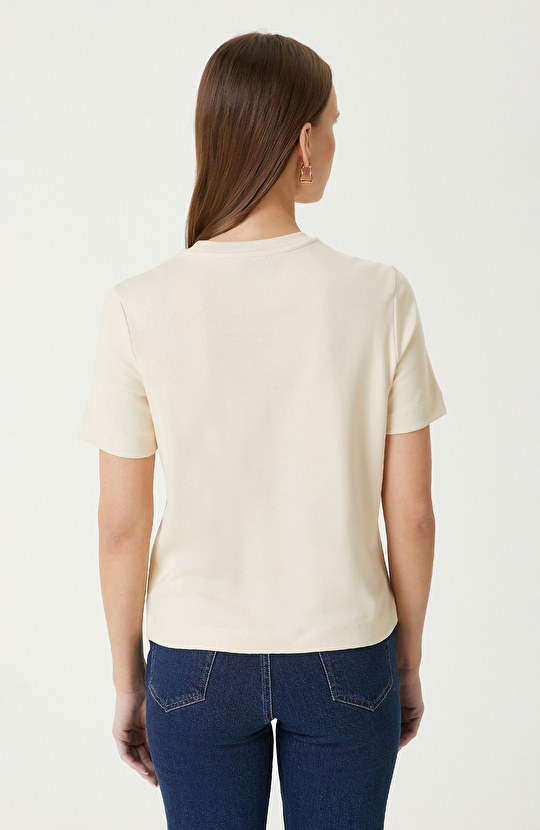 Bej Nakışlı T-shirt