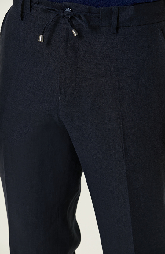 Lacivert Keten Pantolon