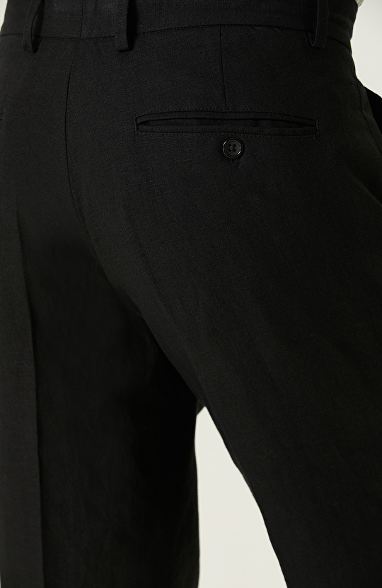 Siyah Keten Pantolon