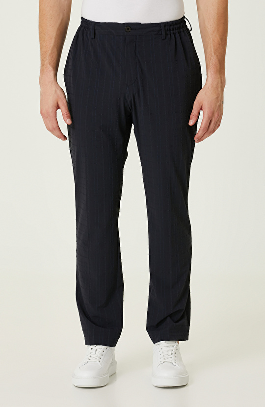 Lacivert Ekose Desenli Pantolon