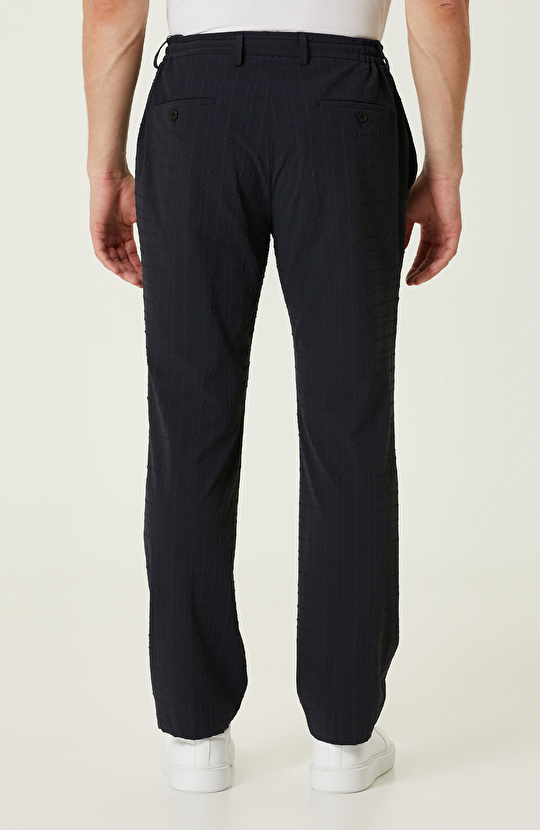 Lacivert Ekose Desenli Pantolon