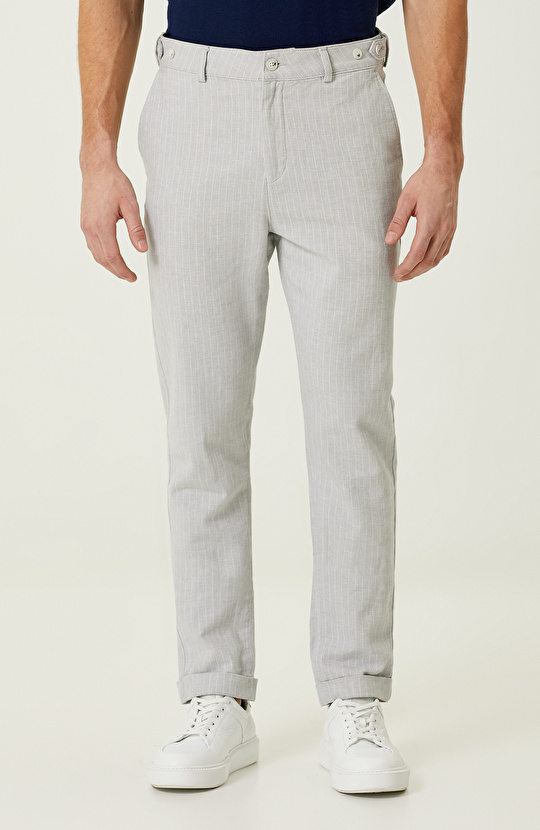 Gri Çizgili Pantolon