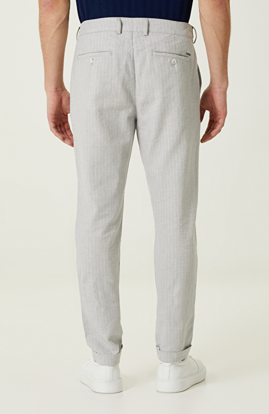 Gri Çizgili Pantolon