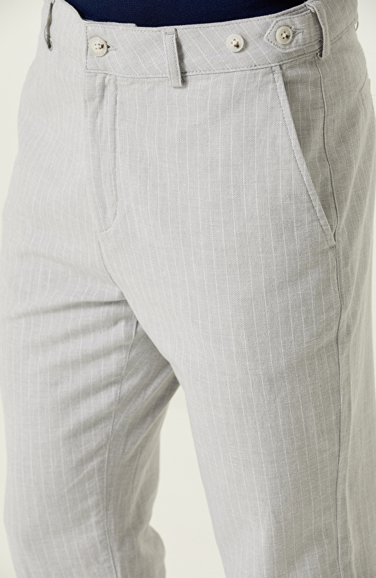 Gri Çizgili Pantolon