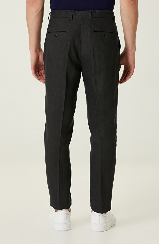 Siyah Keten Pantolon