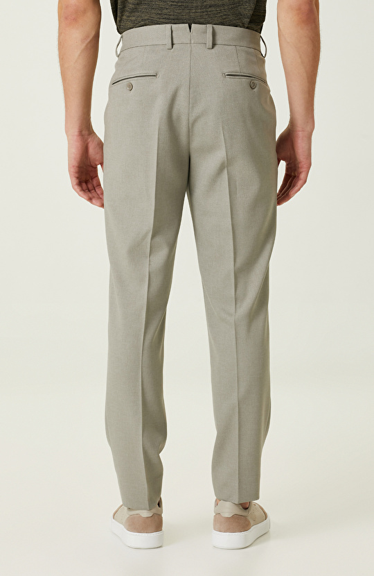 Açık Haki Armürlü Pantolon