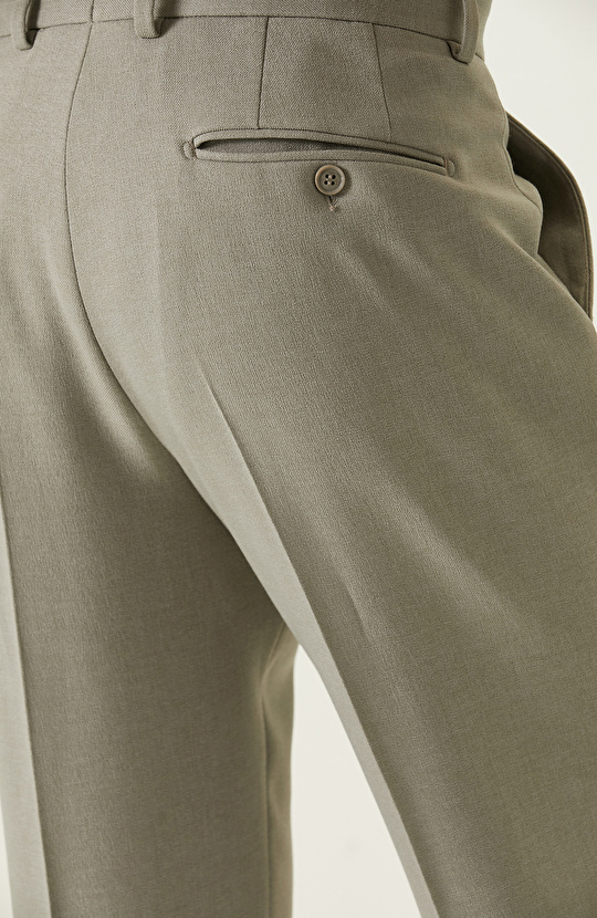 Açık Haki Armürlü Pantolon