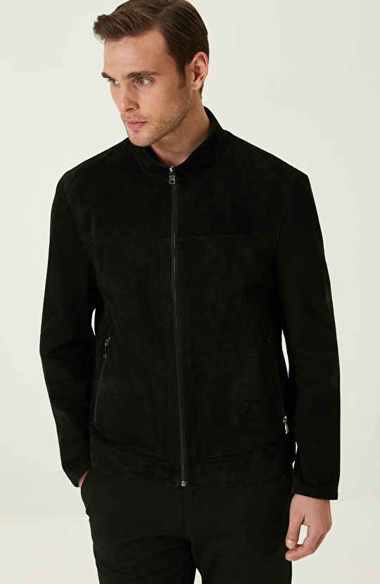 Black Double Sided Leather Coat