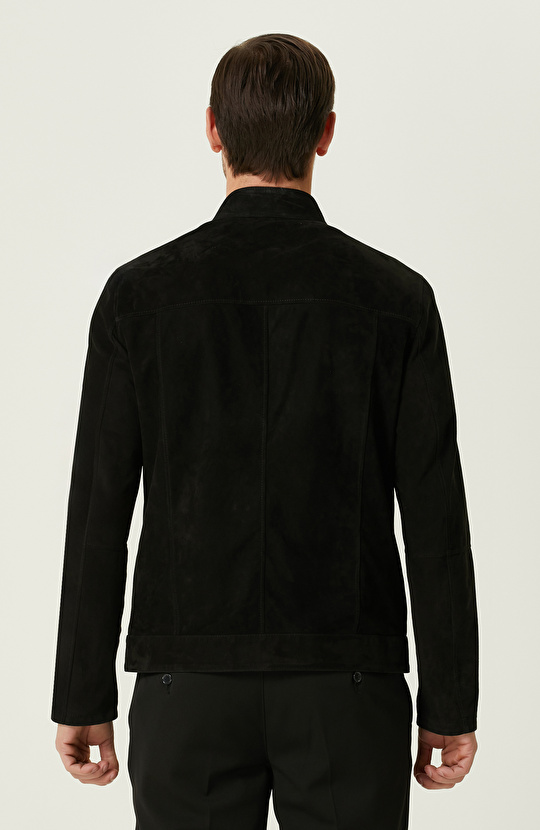 Black Double Sided Leather Coat