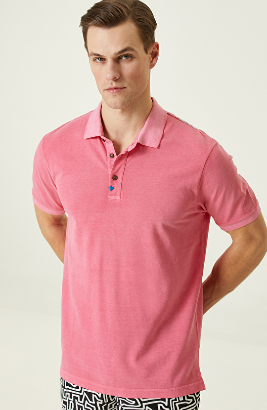 Pink Polo Neck T-Shirt