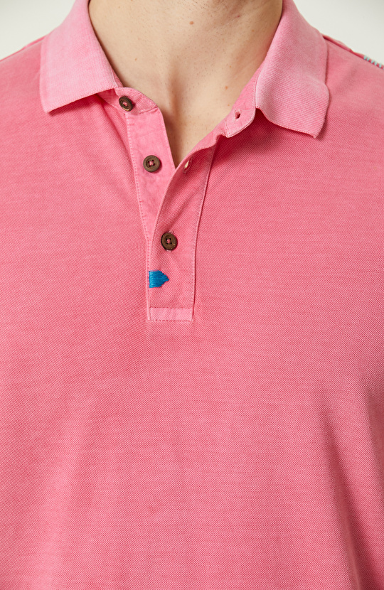 Pink Polo Neck T-Shirt