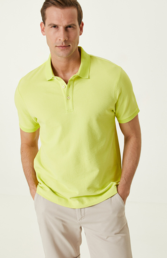 Fıstık Yeşili Polo Yaka T-shirt