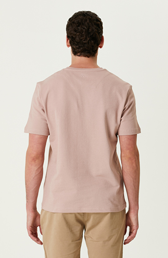 Açık Pembe Jakarlı T-shirt