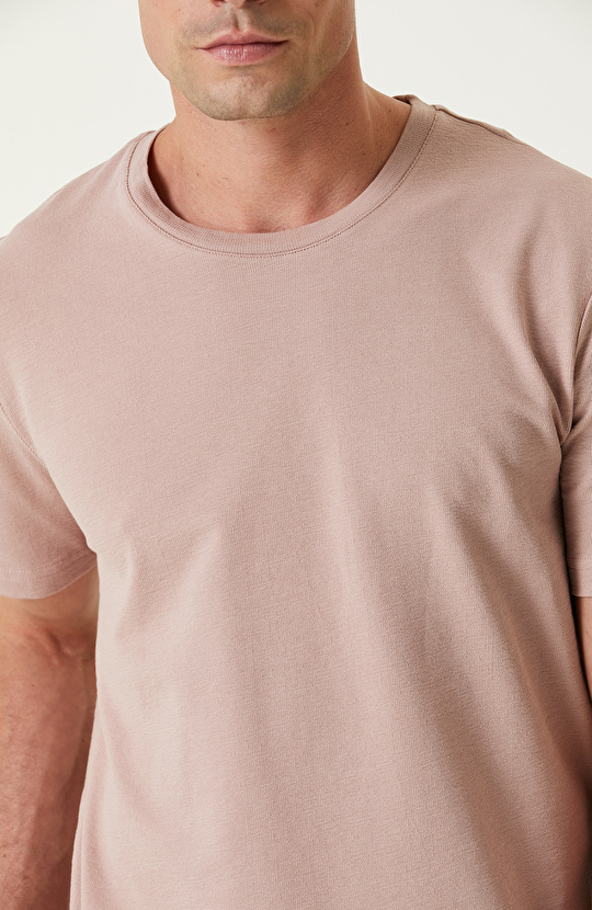 Açık Pembe Jakarlı T-shirt