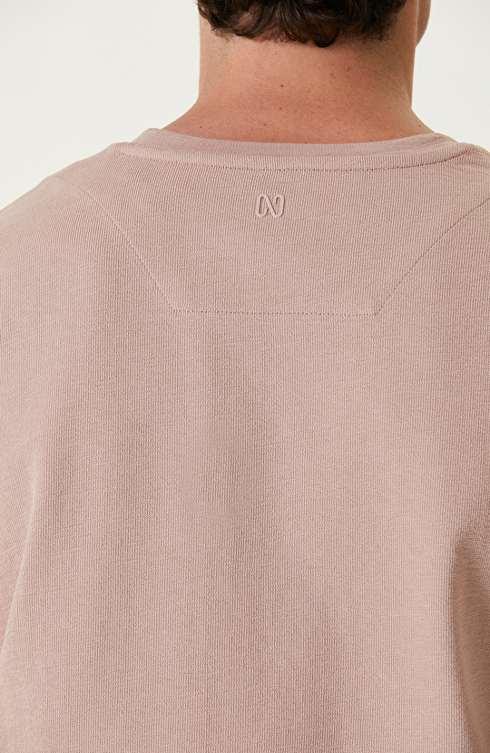 Açık Pembe Jakarlı T-shirt