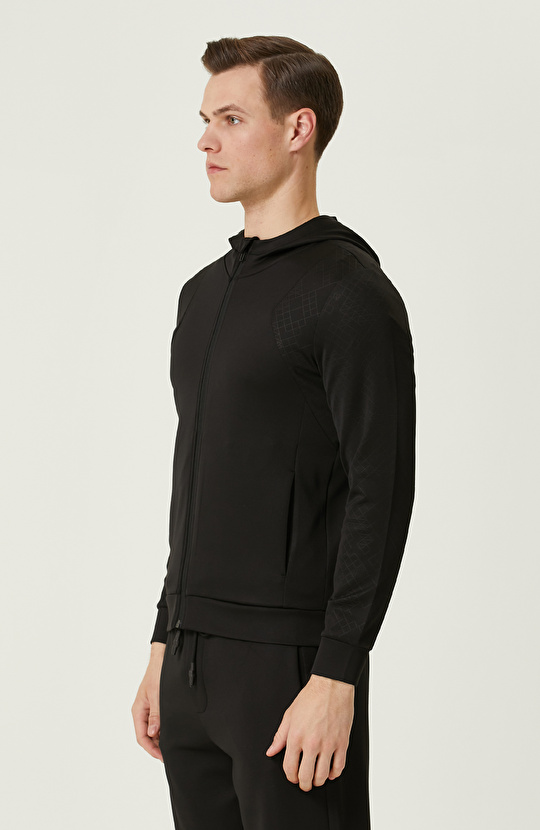 N-Tech Siyah Kapüşonlu Sweatshirt