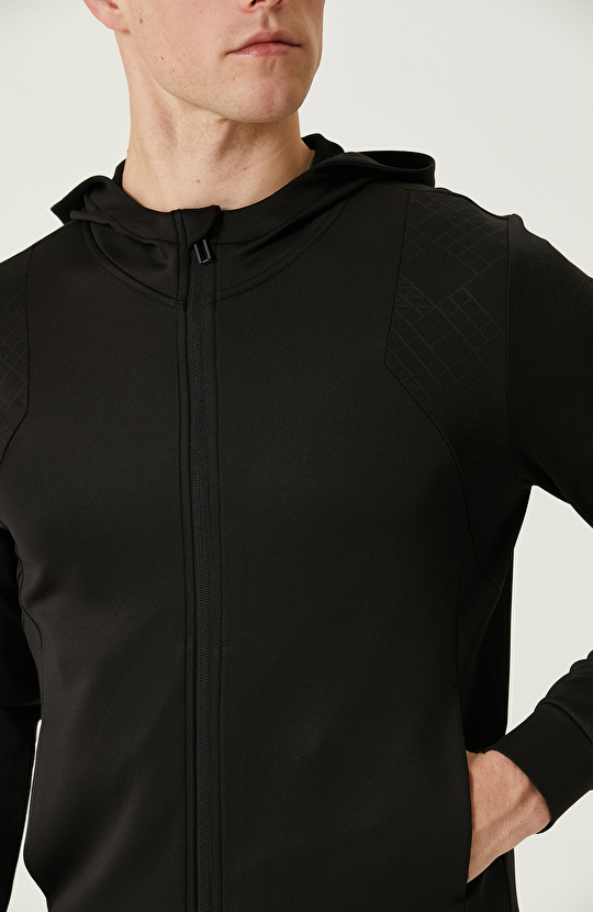 N-Tech Siyah Kapüşonlu Sweatshirt