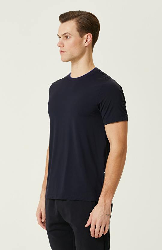 Lacivert Garni Detaylı T-shirt