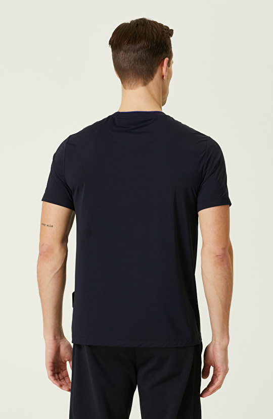 Lacivert Garni Detaylı T-shirt