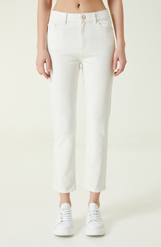 Ekru Denim Pantolon