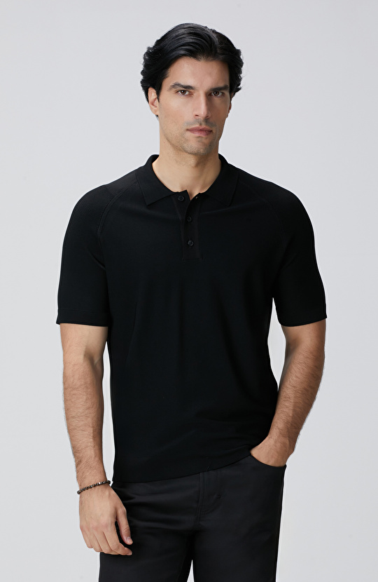 Siyah Polo Yaka Triko