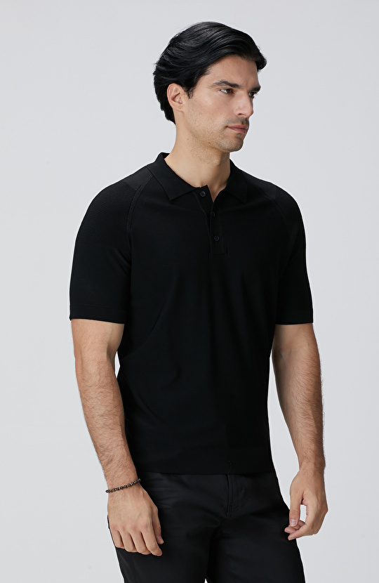 Siyah Polo Yaka Triko
