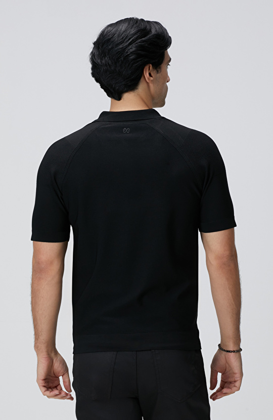 Siyah Polo Yaka Triko