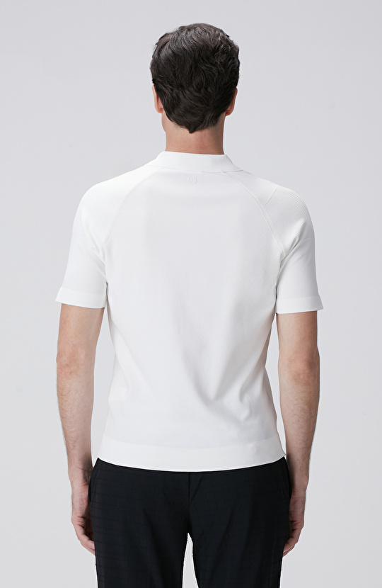 Kırık Beyaz Polo Yaka Triko