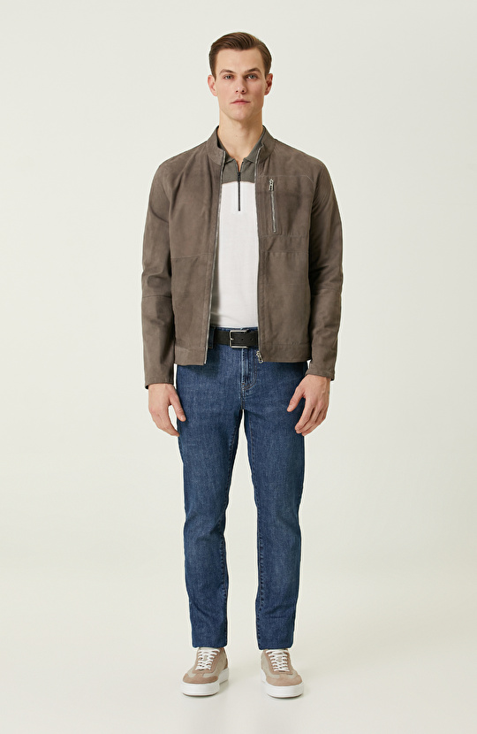 Ekru Haki Polo Yaka Kazak