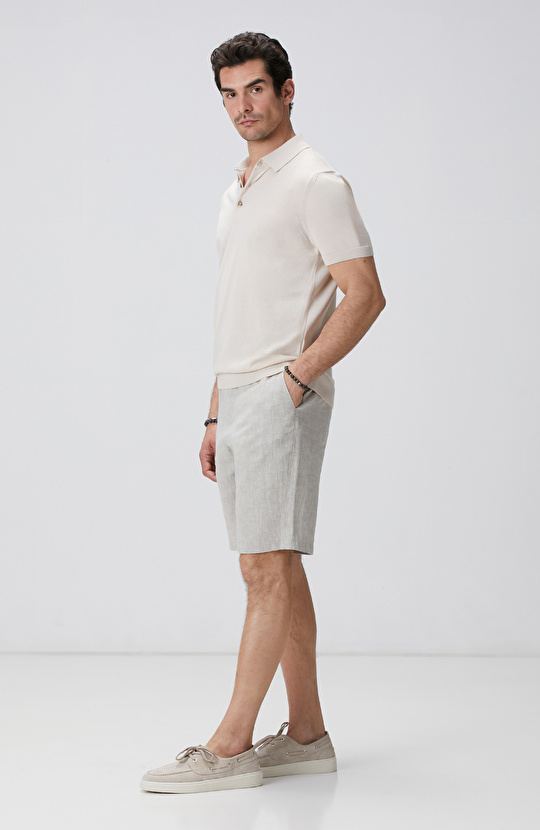 Bej Polo Yaka Basic Kazak