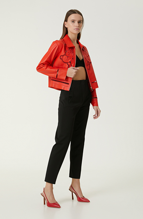 Limited  Nar Çiçeği Deri Mont