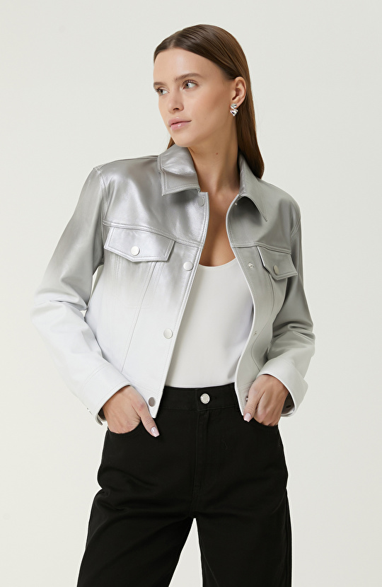 Silver Leather Jacket