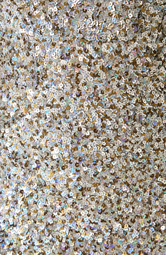 Gümüş Rengi Payetli Mini Abiye Elbise