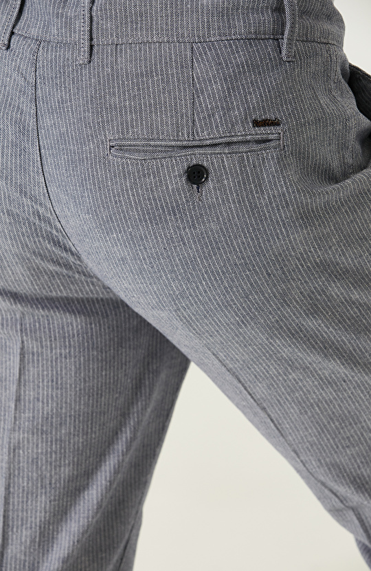 Lacivert Keten Dokuma Pantolon