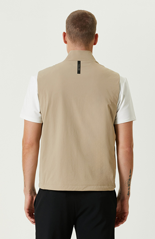 Bej N-Tech Dik Yaka Casual Yelek