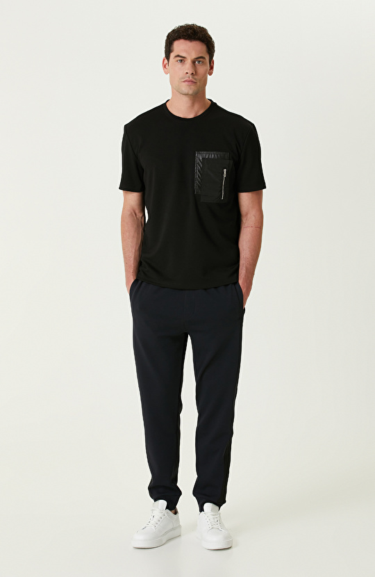 Siyah Kısa Kollu Sweatshirt