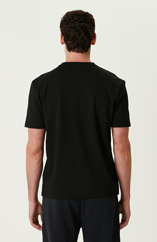 Siyah Kısa Kollu Sweatshirt