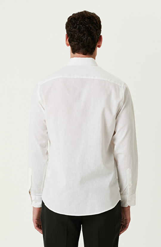 Beyaz Keten Gömlek