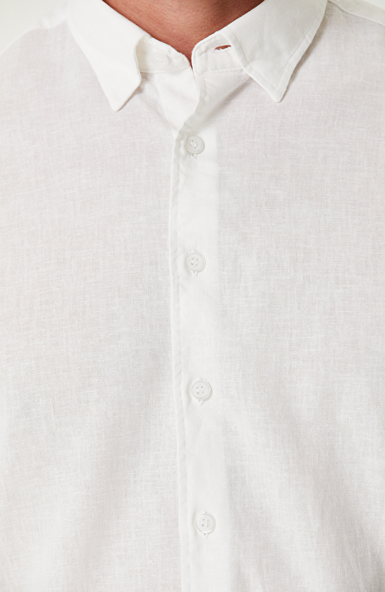 Beyaz Keten Gömlek