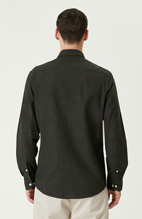 Haki Keten Gömlek