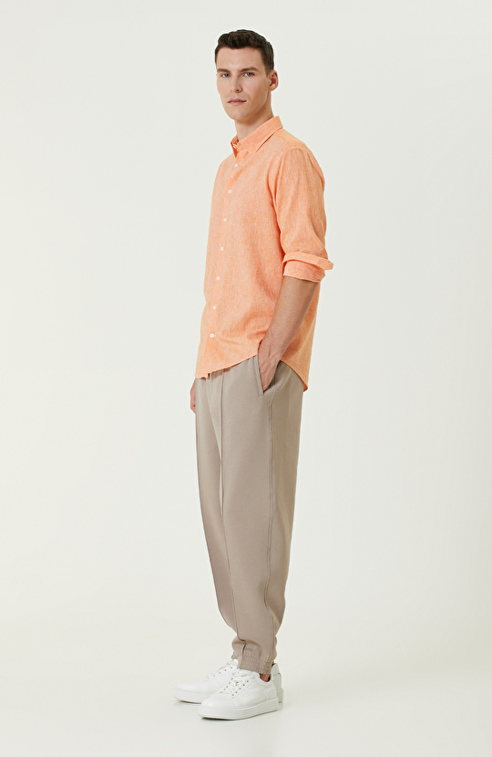 Turuncu Keten Gömlek