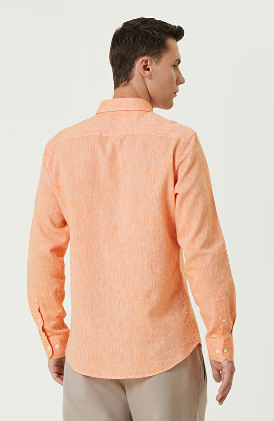 Turuncu Keten Gömlek