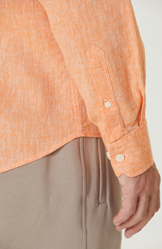 Turuncu Keten Gömlek