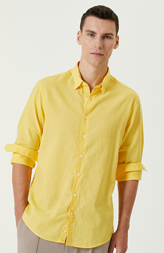 Sarı Keten Gömlek