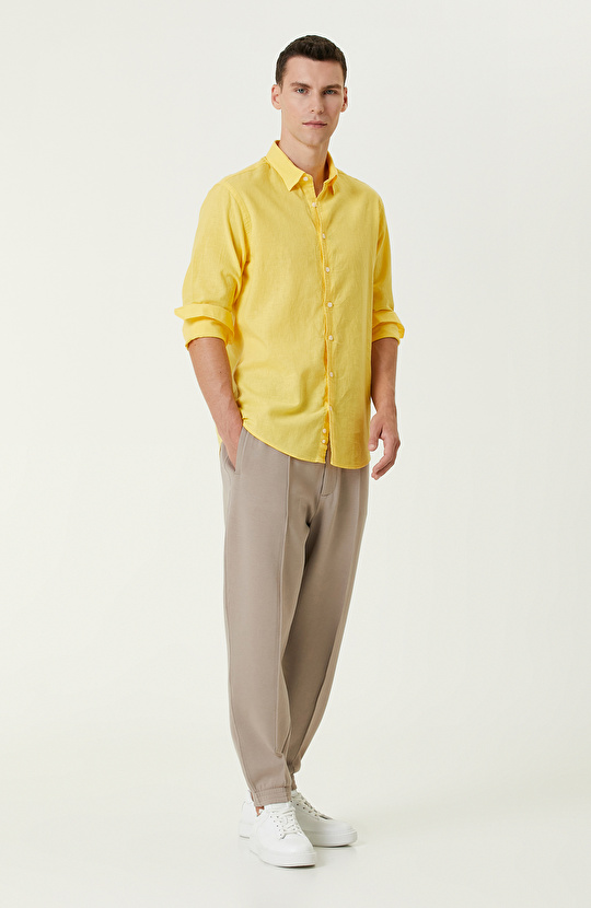 Sarı Keten Gömlek