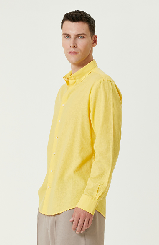 Sarı Keten Gömlek