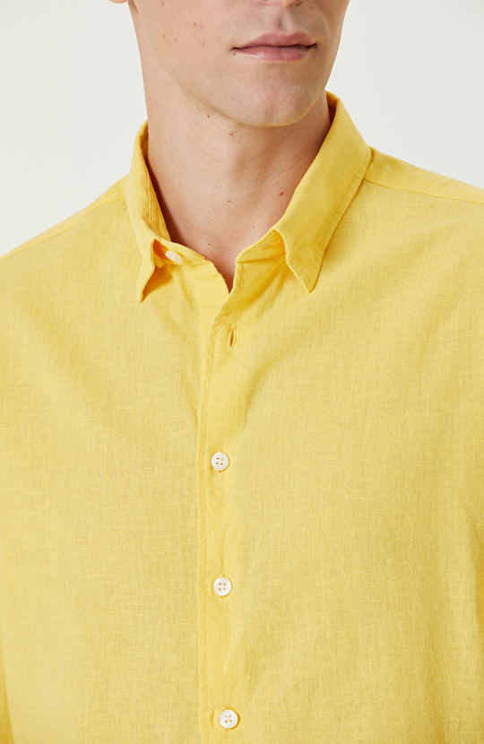 Sarı Keten Gömlek